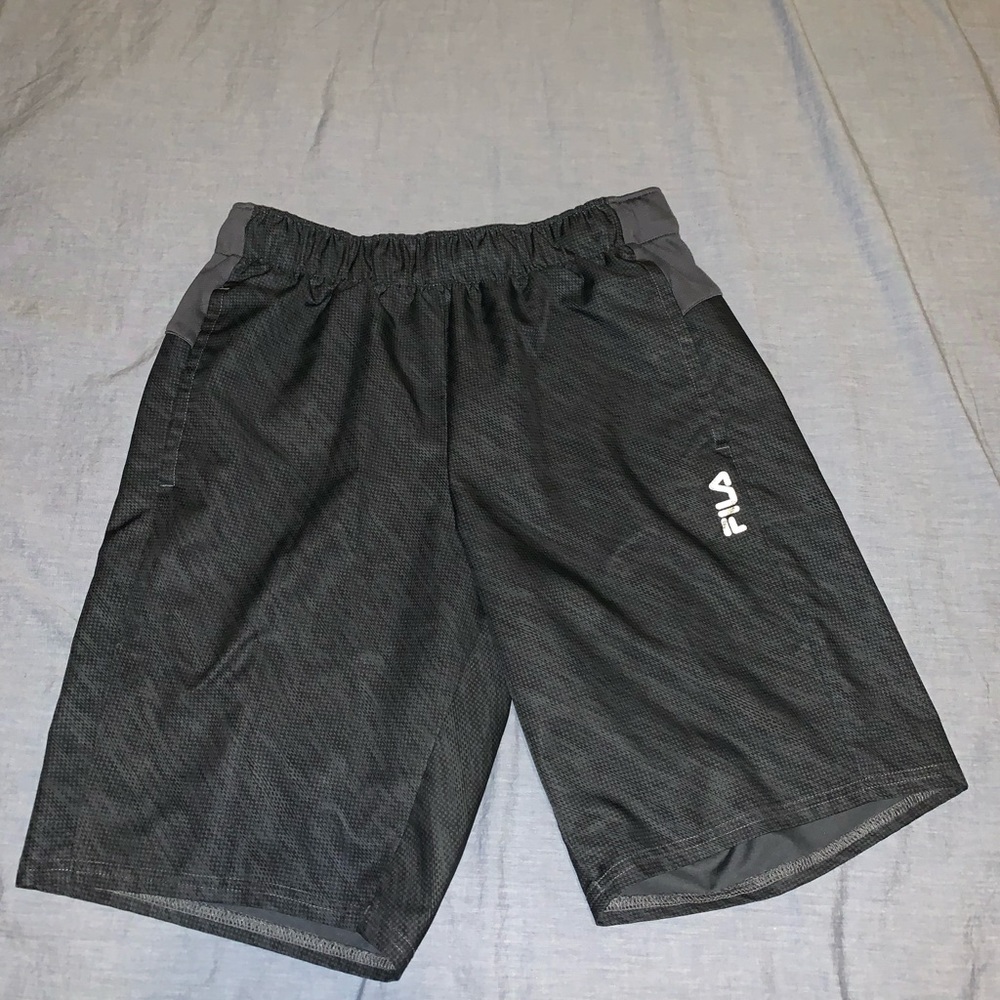 Men dark grey FILA shorts